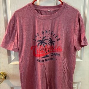 Red Los Angeles California Surfing T-Shirt